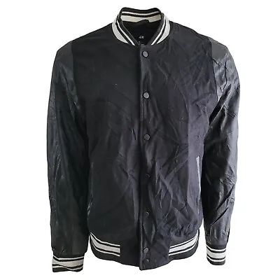 Buy Vintage Wool H&M Versity Mans Jacket L Black • 29£