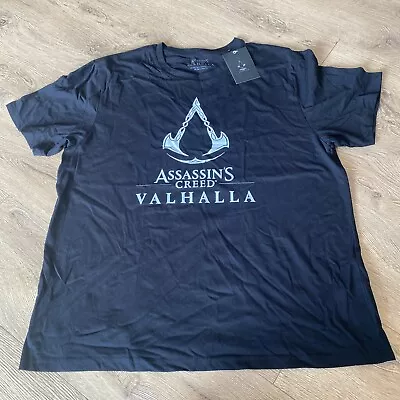 Buy Assassin’s Creed Valhalla Mens T Shirt Black 2XL  XXL Cotton Tee Ubisoft BNWT • 10.99£