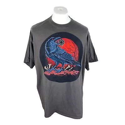 Buy Raven T Shirt XXL Grey Graphic Bird T Shirt Oversized Vintage T Shirt Tee • 22.50£
