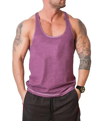 Buy Mens Gym Vest Racerback Bodybuilding Muscle Stringer Tank Top Bodybuilding Vest • 7.99£