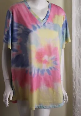 Buy Amaryllis Sz 2X Funky Art-to-Wear Colorful Tie-dye Shirt Blouse Top • 41.92£