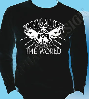 Buy Status Quo Inspired Long Sleeve T-Shirt Rocking All Over The World Status Quo • 15.99£
