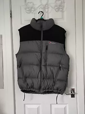 Buy Berghaus Gilet Mens Large  Grey Down Fill Insulated Padded Bodywarmer Vest Top • 25£