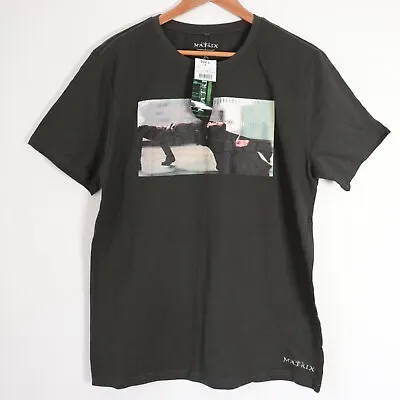 Buy The Matrix T Shirt Size L Green Khaki Short Sleeve Crew Neck Neo Graphic Movie • 18.63£