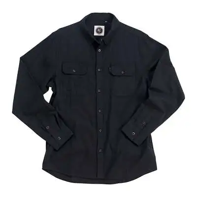 Buy Biltwell Blackout Flannel Moto Motorcycle Motorbike Casual Shirt Black • 59.27£