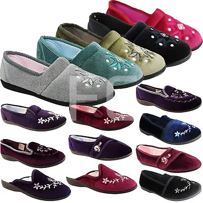 Buy Womens Ladies Hard Sole Indoor Outdoor Slippers Shoes Size Moccasin Comfort New • 12.90£