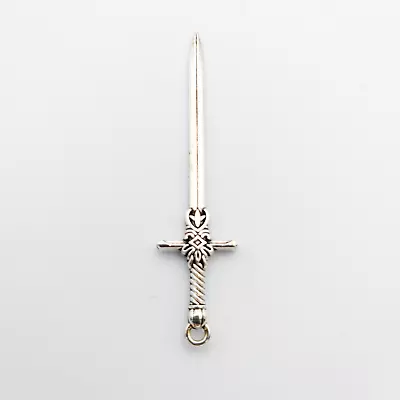 Buy Silver Effect Athame Sword Charm For Viking Goth Jewellery • 2£