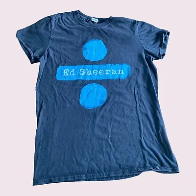 Buy ED SHEERAN Top Medium Women’s Black Blue T-Shirt Divide Tour Graphic Music • 6£
