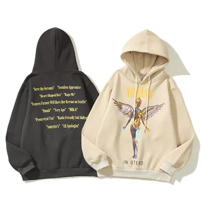 Buy 2023 Luxury Nirvana Dark Angel Distressed Hoodie Sweater Rock Hip Hop Sweatshirt • 23.50£