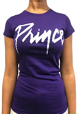 Buy Prince – Purple Rain Logo Ladies Official T-Shirt Various Sizes Purple Rain NEW • 15.99£