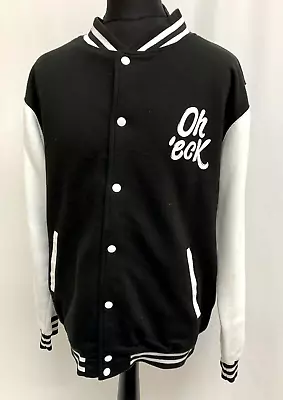 Buy Cannon Hall Farm Varsity Jacket Black 'Oh Eck' Long Sleeve Men's XL C2104 • 19.99£