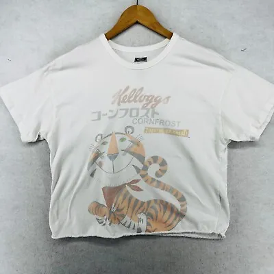 Buy KELLOGGS CORN FLAKES Top M THEY'RE GREAT Cropped Short Sleeve Graphic White • 7.59£