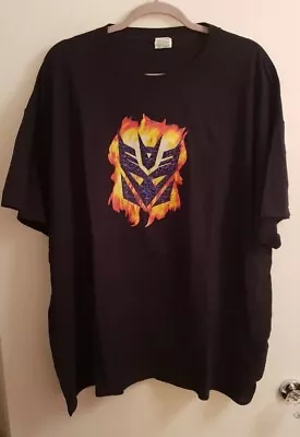 Buy Transformers  Decepticon Logo In Flames  Adult 3XL T-shirt- Like New, Never Worn • 30£