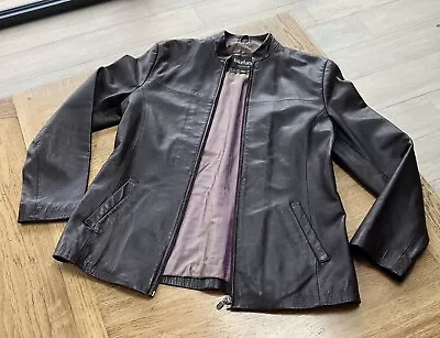Buy Lakeland Leather Size 12 Burgundy Zip Jacket • 24.99£