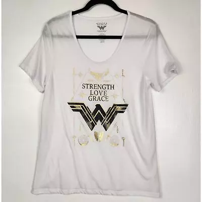 Buy Wonder Woman Shirt Womens Large White Strength Love Grace • 9.47£