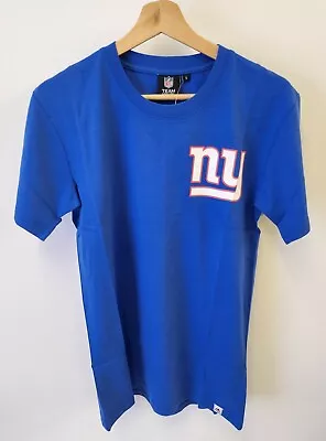 Buy NFL NY GIANTS T-Shirt Blue Printed Front & Back Size Small Long Length • 20£