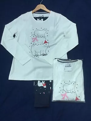 Buy Ladies Sleepover Store Polar Bear Family Cotton Pyjamas Sizes 8-22 Rrp £29.99 • 14.95£