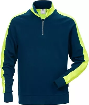 Buy Fristads Sweatshirt Mit Kurzem Reißverschluss 7449 RTS Marineblau • 79.05£