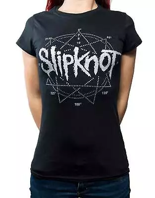 Buy Slipknot Diamante Pentagram Skinny T Shirt • 15.93£