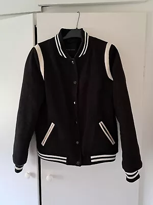 Buy Womens Black Varsity Jacket 1950s Style Size 8 New Look • 10£