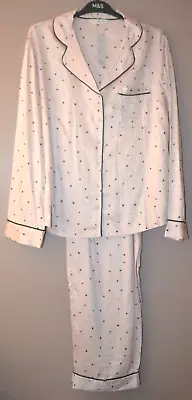 Buy Ladies M&s Button Front Long Sleeve Pyjamas Set Size 22 Soft Pink - Bnwt • 16.99£