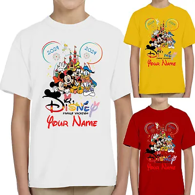 Buy Personalised Mickey Minnie Disneyland Mens Kids T-Shirt Family Trip 2024 Party • 4.99£