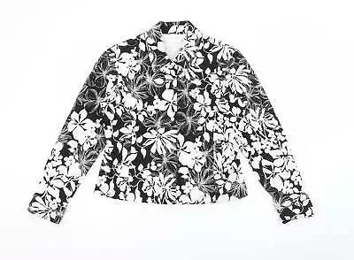 Buy Liz Clasiborne Womens Black Floral Jacket Size S Snap • 9.25£
