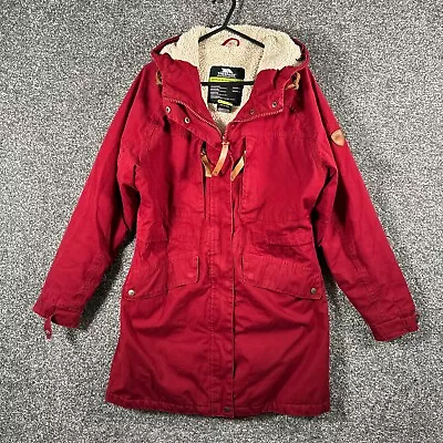 Buy Trespass TP75 Jacket Womens Medium 12 Red Parka Rain Coat Waterproof Windproof • 14.95£