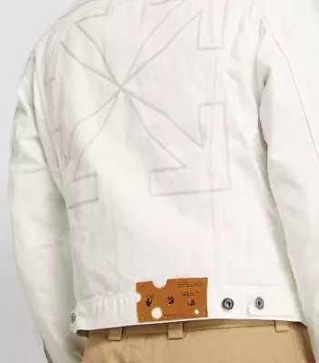 Buy OFF White Slim Denim Jacket Arrows | Size Medium / M | RRP £625 Virgil Abloh • 349.99£