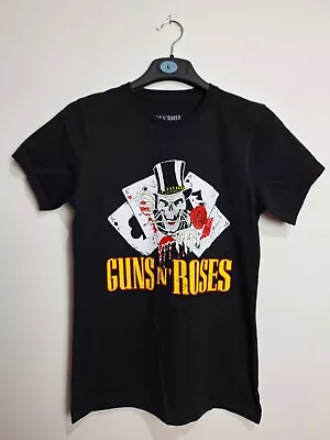 Buy Guns N' Roses Rock Band Tee Black T-Shirt Skull Unisex Deck Of Cards Size Small • 12.99£