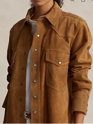 Buy $998 Polo Ralph Lauren X-Small Leather Shirt Jacket Western Suede Rough Out RRL • 328.86£