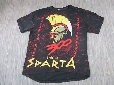 Buy Vintage 300 Sparta T Shirt Mens Extra Large XL Crew Neck Black Film Merch • 26.77£