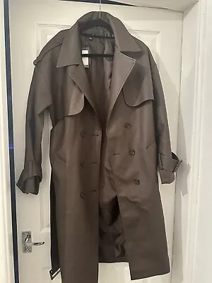 Buy Ladies Brown Faux Leather Trench Coat Size 10 • 28£