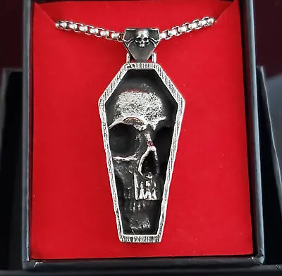 Buy Skull Coffin Pendant Goth Punk Biker Alt Death Occult • 28.93£
