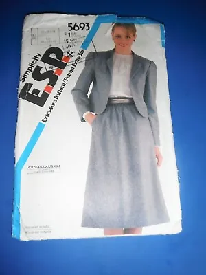 Buy Simplicity ESP 5693 Suit Pattern Women Jacket & Skirt Size 10-14 • 8£