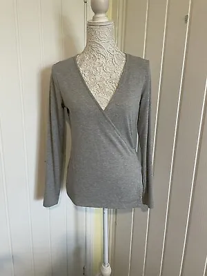 Buy La Redoute Ladies Grey Ribbed Wrap Around T-shirt Uk Size Large Brand New • 13.99£