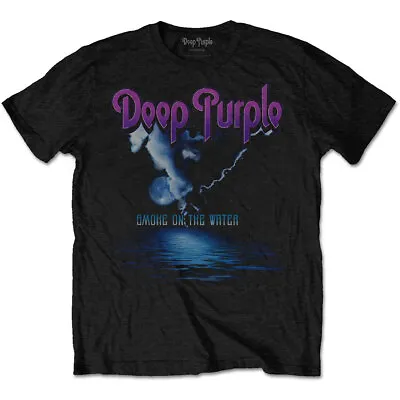 Buy Official Deep Purple Smoke On The Water Mens Black Tee Shirt Deep Purple Tee • 16.95£