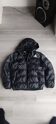 Buy Boys Black Adidas Hooded Puffa Jacket Padded Age  13-14 Years • 17.99£