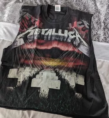 Buy Metallica Vest Master Of Puppets Rock Metal Band Merch T Shirt Tee Tank Size L • 14.75£