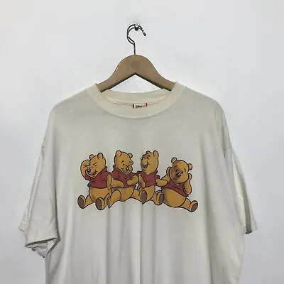 Buy Vintage 90s White Winnie The Pooh Disney Graphic T Shirt - XL • 20£