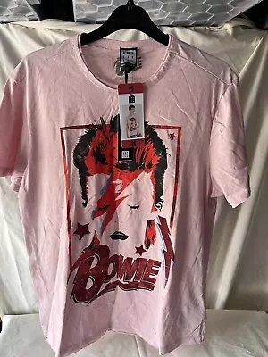 Buy David Bowie T Shirt Alladin Sane Pink Amplified MEDIUM BNWT Unisex Brand New • 11£