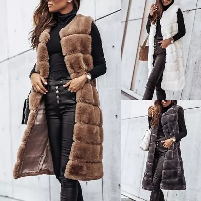 Buy Winter Sleeveless Fur Vest Coat Jacket For Women With Warmth And Style • 23.63£