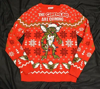 Buy Christmas Jumper Gremlins Movie Are Coming! Red Large L Long Sleeved • 45£