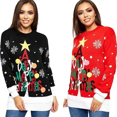 Buy Ladies Vintage Knitted Jumper Sweater Novelty Christmas XMAS Unisex Mens Womens • 13.29£