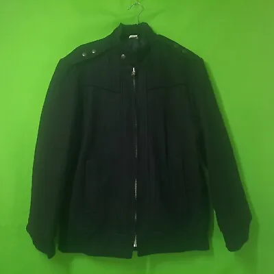 Buy Unbranded Men's Black Pea Coat, Full Zip Size S 38 Ches  Zip Pockets Outdoors  • 3.35£