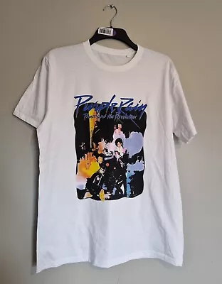 Buy Adults White Purple Rain Graphic Print T Shirt Size Medium • 8£