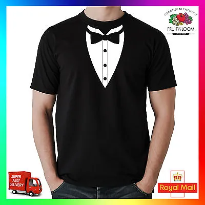 Buy Bow Tie Tee Tshirt T-Shirt Dicky Dickie Tux Tuxedo Funny Mens Cool Suit Smart • 14.99£