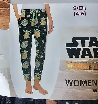 Buy Star Wars Yoda Small 4-6 Womens Sleep Jogger Pants W/ Pockets Pajamas NEW • 12.54£