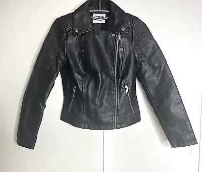 Buy Noisy May Petite Faux Leather Black Biker Jacket Size S (38к) • 30£