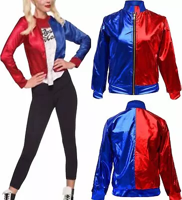 Buy Ladies Harley Quinn Costume Bomber Jacket Women Ladies Halloween Cosplay Jacket • 20.99£